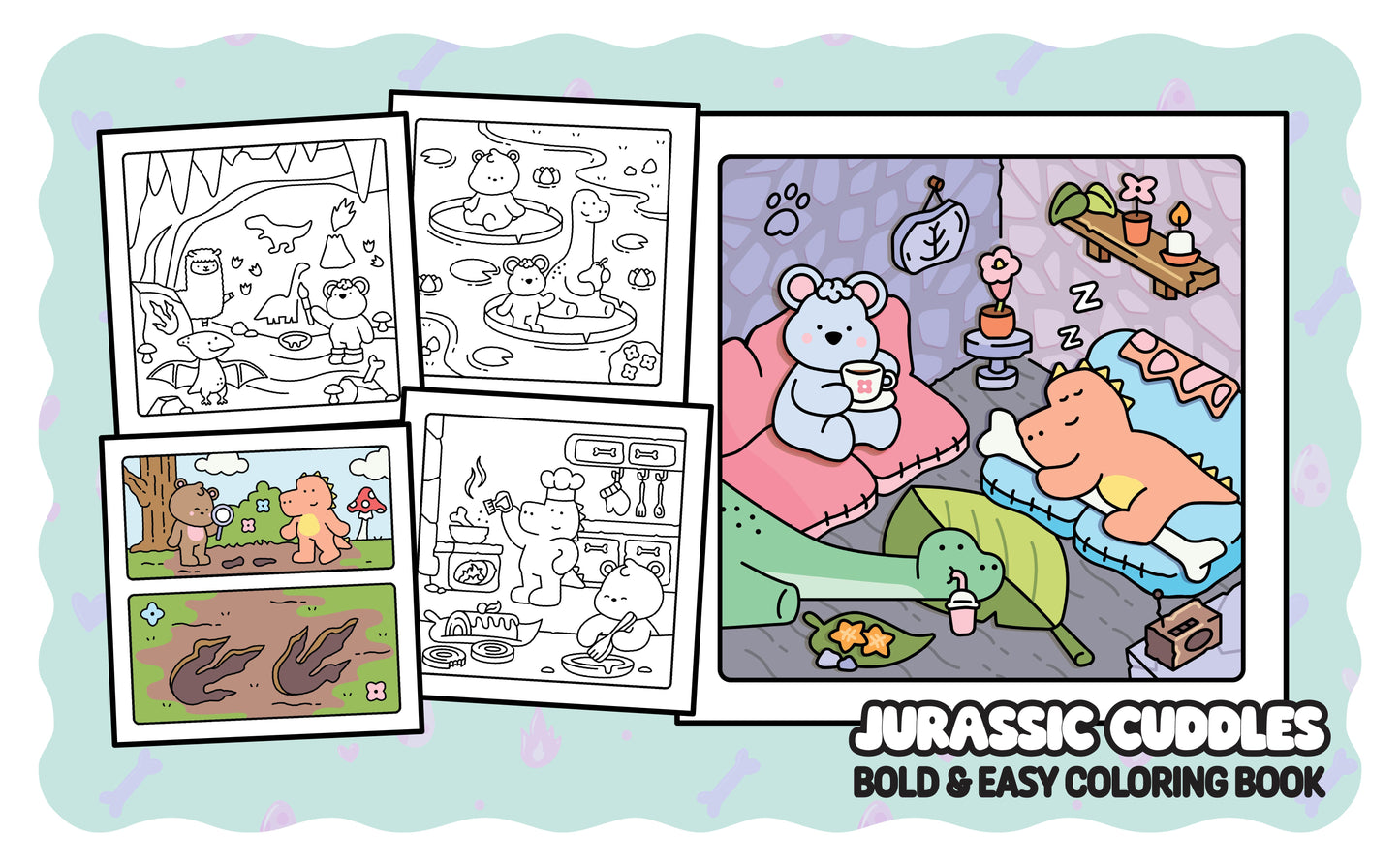 Jurassic Cuddles - Prehistoric & Cozy Coloring Book